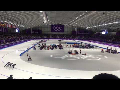 PyeongChang Olympic Speed Skating Team Pursuit Netherlands VS New zealand For the Bronze