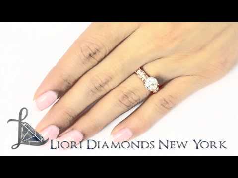 ER-0448 - 1.88 Carat G-SI3 Round Diamond Engagement Ring 14k Rose Gold Vintage Style