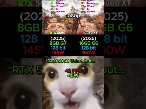 RTX 5060 VS RX 9060 XT #shorts #pcgaming #pc #graphicscard #gpu #gaming #comparison