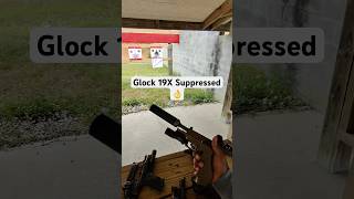 Glock 19X w/ silencer • Trijicon SRO #ytshorts #2atv #SilencerCo #fyp #gunstuff #letsgoshooting