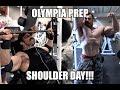 1st OLYMPIA PREP 4 WEEKS OUT - SHOULDER DAY + POSING
