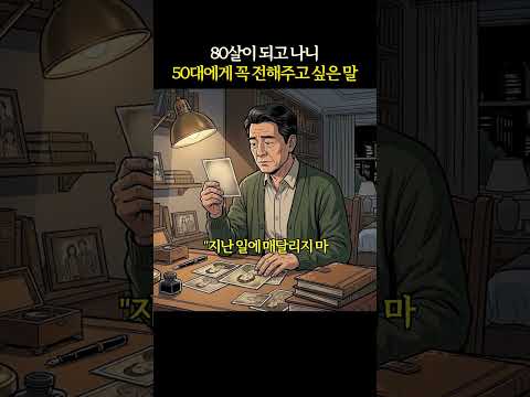80살이 되고 나니 50대에게 꼭 전해주고 싶은 말