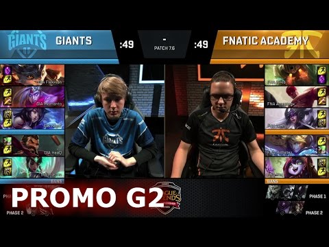 Fnatic Academy vs Giants | Game 2 Promotion / Relegation S7 EU LCS Summer 2017 | FNA vs GIA G2 1080p
