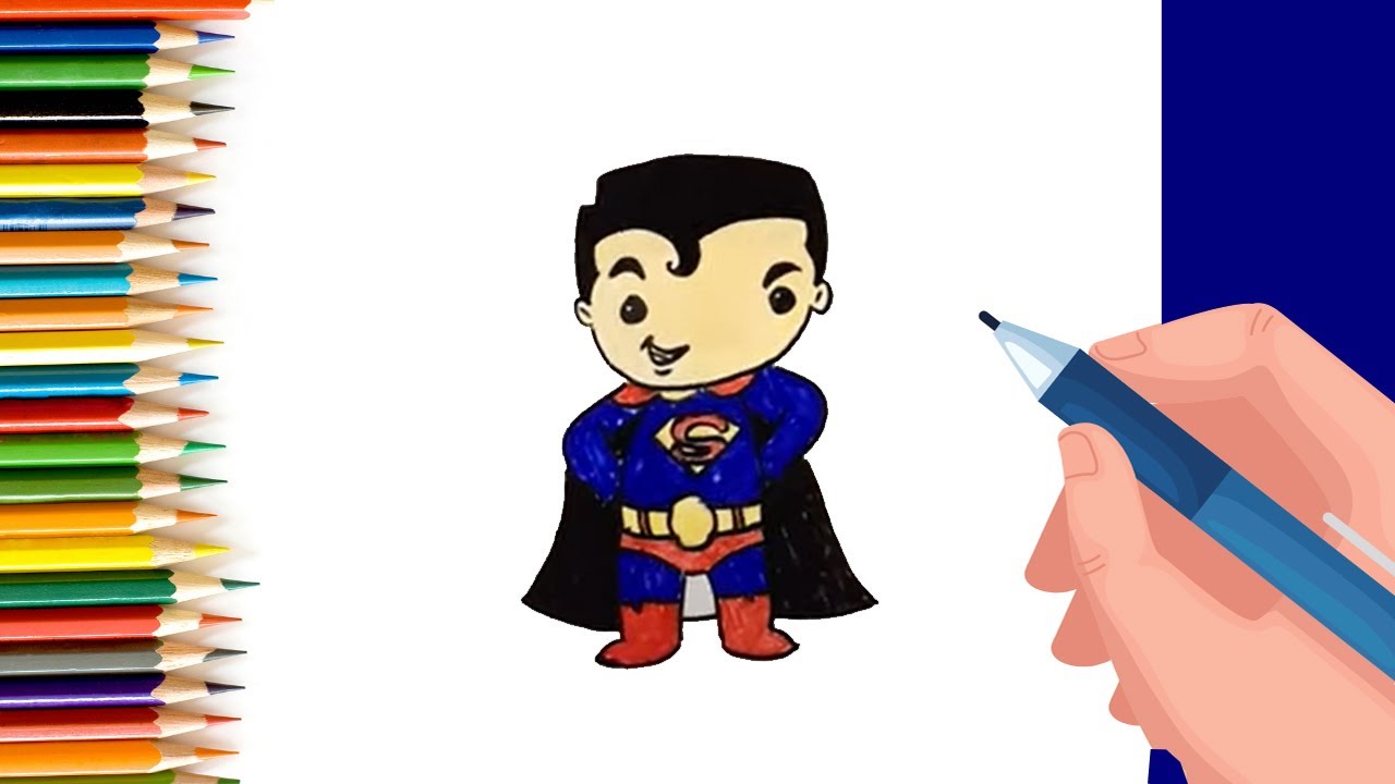 How to Draw easy Superman ‍ step by step for Kids