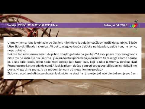 IV. korizmeni tjedan – petak (Iv 7,1-2.10.25-30)