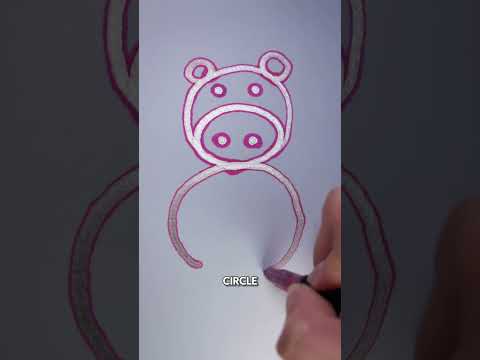 🎨Try This Drawing Hack – Make a Pig the Easy Way!🐷#arttricks #artideas #easyartidea #easydrawing