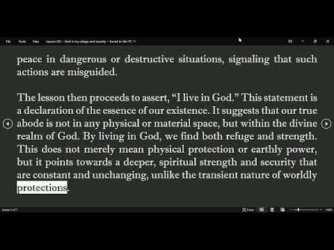 ChatGPT ACIM Lesson 261 - God is my refuge and security