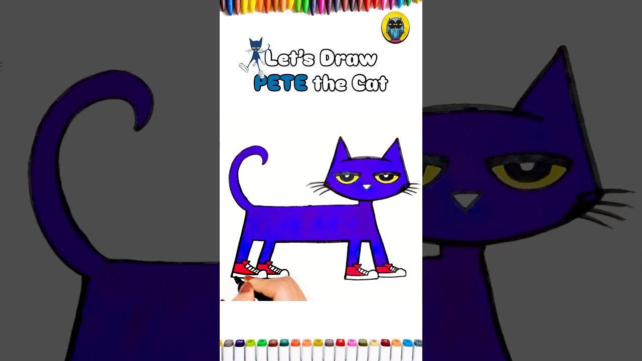 PETE the Cat 🐱😽😺 #learncolors #viralshorts #draweasy #cow #learntodraw #disneydrawing #frozen