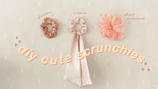 🎀 easy scrunchies diy // 3 styles // NO SEWING MACHINE 🦋