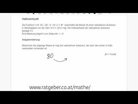 Mathelernen mit Martin Matura-Beispiel KL20_PT2_T1_11 Halbwertszeit