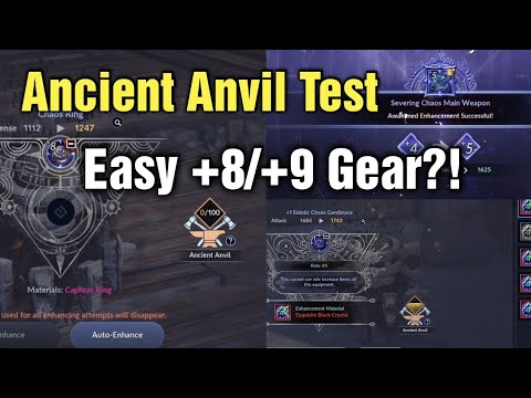 Black Desert Mobile Ancient Anvil Test: Easy +8/+9 Gear & Accessories!?