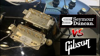 Video thumbnail for Bridge Pickup Battle SD Custom(SH-5) VS 498T on a 2019 Gibson LP Custom by George V Guitars
