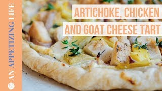 Artichoke, Chicken, and Goat Cheese Tart