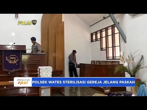 POLSEK WATES STERILISASI GEREJA JELANG PASKAH
