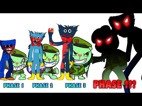 FNF comparison Battle Poppy Playtime Huggy Wuggy & Fliqpy -ALL Phases of FNF Animation