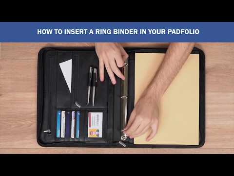 Wundermax' Black 3 Ring Binder Padfolio | Portfolio Organizer | How To Insert A Ring Binder Manually