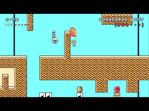 3-1 SMB3 Remix - Waterless by PamelaBear - SUPER MARIO MAKER - NO COMMENTARY 1ba
