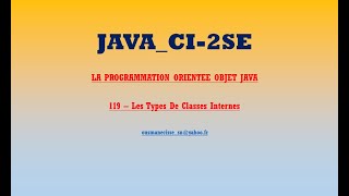CI 2SE PooJava119 Types of Internal Classes