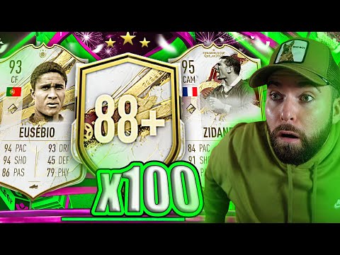 OPENING 100x 88+ ICON PACKS IN ONE VIDEO! 😆 FIFA 23