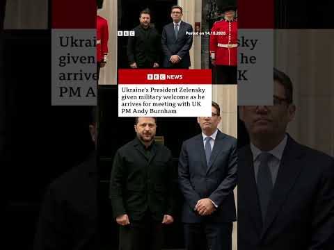 Ukraine’s President Zelensky given military welcome as he arrived for meeting with UK PM. #BBCNews