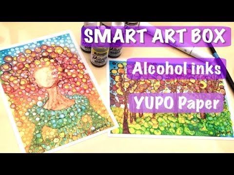 Alcohol Inks and Yupo paper- Smart Art Box- unboxing and speed paint