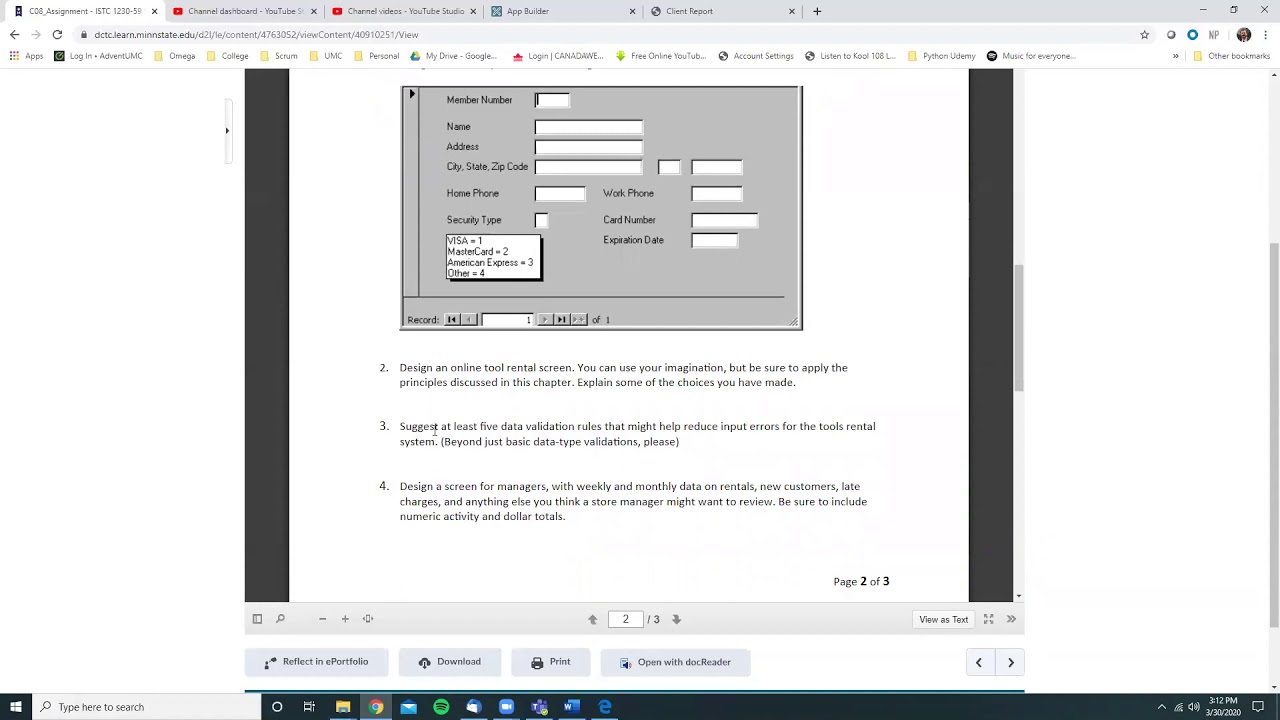 Systems Analysis and Design Chapter 8 Assignment