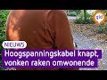 Man gewond door geknapte hoogspanningskabel