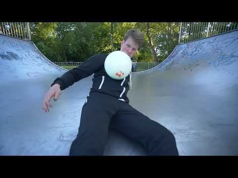 Jesse Marlet tries the Shine Bright football