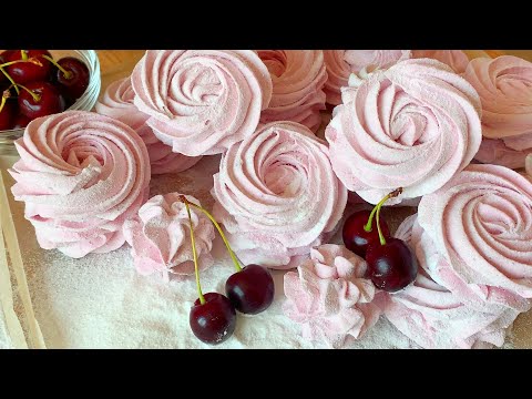 Russian Cherry Marshmallow How to make // Cherry zephyr recipe