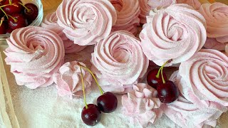 Russian Cherry Marshmallow How to make // Cherry zephyr recipe