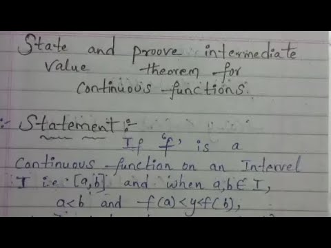INTERMEDIATE THEOREM FOR CONTINUOUS FUNCTIONS 3 sem maths important question 