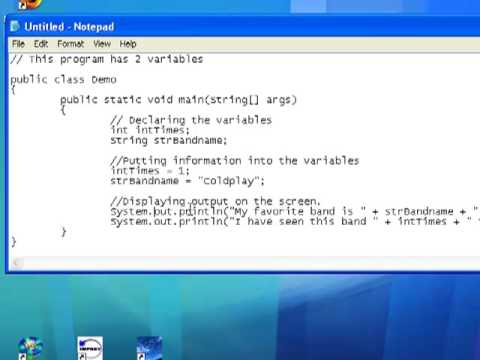 005 Using Variables In A Simple Java Program