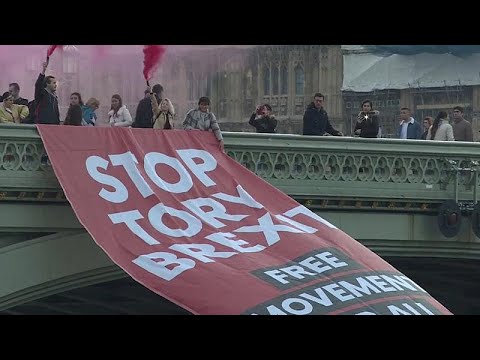 شاهد متظاهرون ضد الـ"بريكست" أمام البرلمان البريطاني