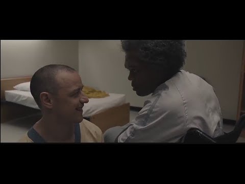 Glass movie Kevin and mr.glass interrogation scene.Samuel L Jackson and  James McAvoy scene