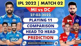 IPL 2022 Match 2 - Mumbai Indians vs Delhi Capitals Playing 11 & Prediction MI vs DC 2022 Playing 11