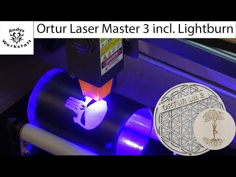 Ortur Laser Master 3 (OLM 3) mit Rotary und Erklärung über Lightburn