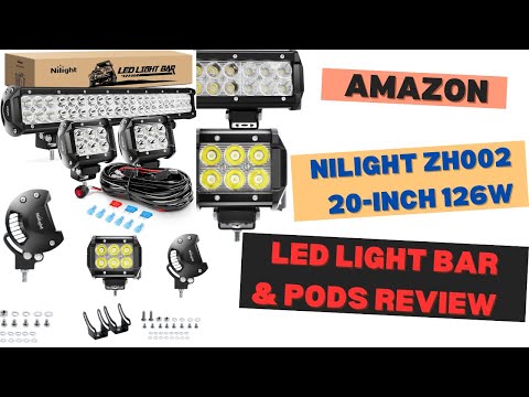 "Nilight ZH002 20-Inch 126W LED Light Bar & Pods Review | Best Off-Road Lighting Kit for Tractors"