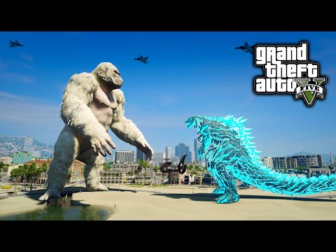 Godzilla Earth ゴジラ・アース Vs Giant George - Rampage  ( GTA V Mods )