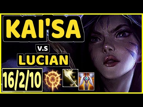 HANS SAMA (KAI'SA) vs LUCIAN - 16/2/10 KDA BOTTOM ADC CHALLENGER GAMEPLAY - EUW