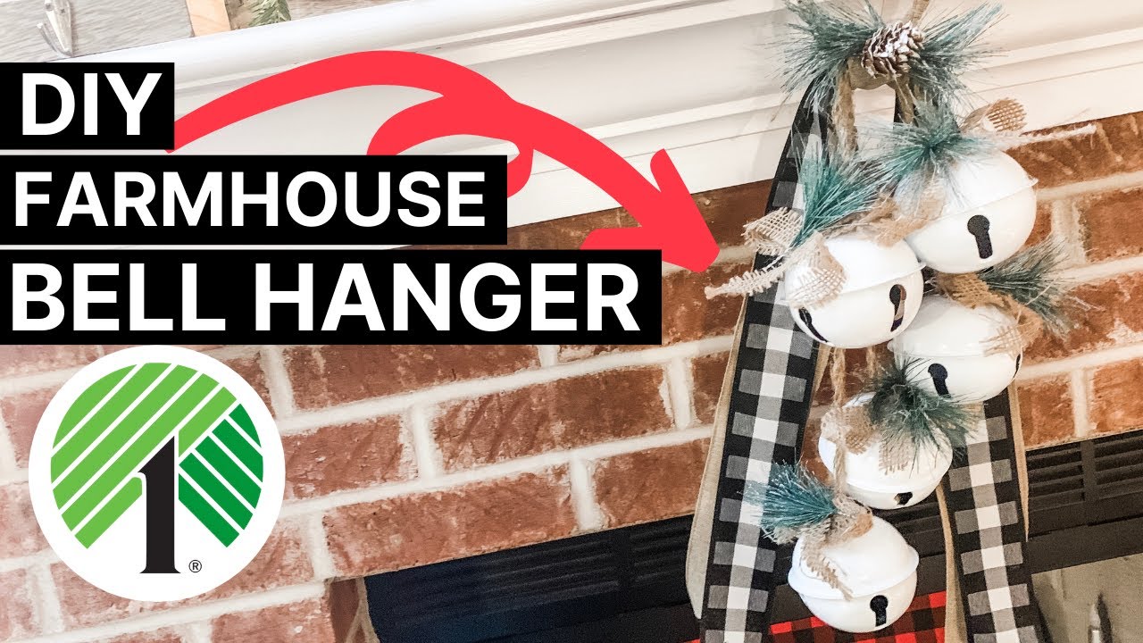 DIY Dollar Tree Farmhouse Bell Door Hanger | 12 Days of Christmas!