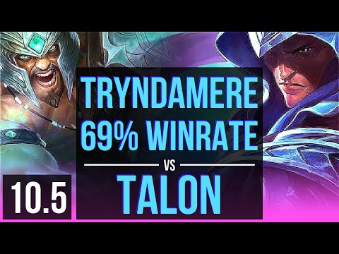 TRYNDAMERE vs TALON (MID) | Rank 12 Tryndamere, 2 early solo kills | BR Grandmaster | v10.5