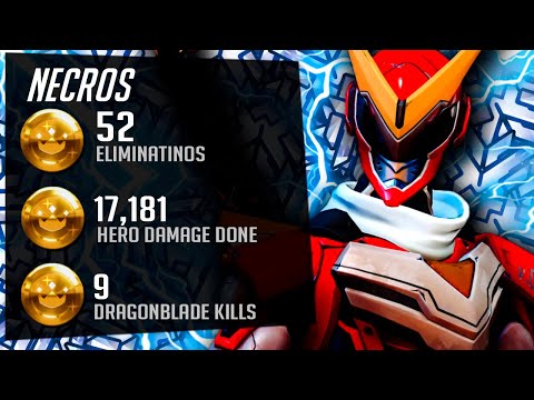Necros The Most Dominant Genji Gameplay Ever! 52 elims! [ Overwatch Season 35 Top 500 ]