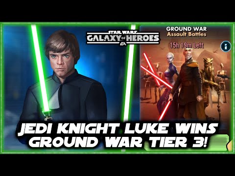 How to Conquer Tier 3 of Ground War Assault Battle with Jedi Knight Luke in Galaxy of Heroes!