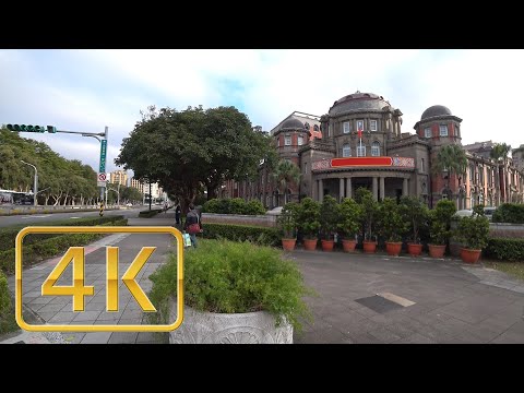 [4K Taipei Taiwan] Trilha para caminhada Distrito de Taipei Zhongzheng, Zhongxiao E. Rd. Zhongshan S. Rd.