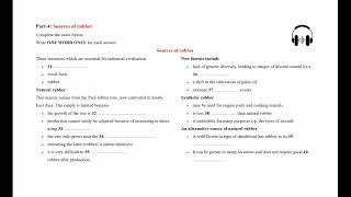 Cambridge-21I Test-1I Part 4-Source of Rubber With Answer