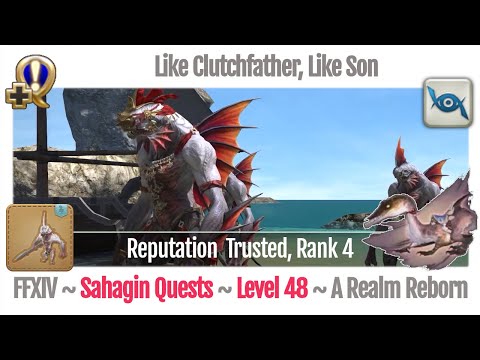 FFXIV Like Clutchfather, Like Son (Beast Tribe Sahagin, Rank 4, Minion, Mount) - A Realm Reborn