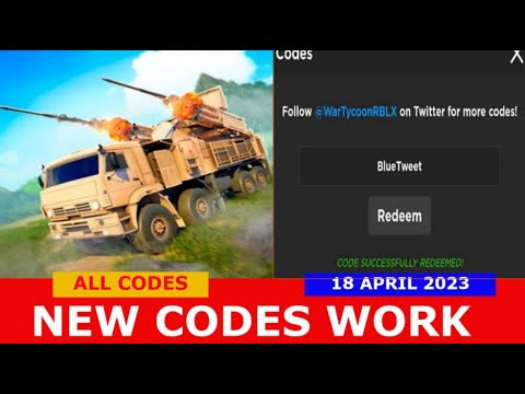 *NEW CODES* [AA TRUCK] War Tycoon ROBLOX | ALL CODES | 18 APRIL 2023