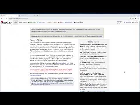 REDCap Basics: Designing your first project - Part 1