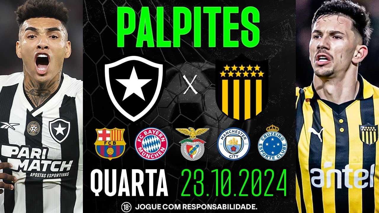 ⚽ PALPITES QUARTA 23/10/2024 (LIGA DOS CAMPEÕES, LIBERTADORES E SULAMERICANA)