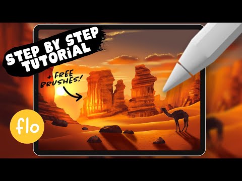 Anyone Can Draw This Dramatic Desert Landscape in Procreate - with FREE brushes